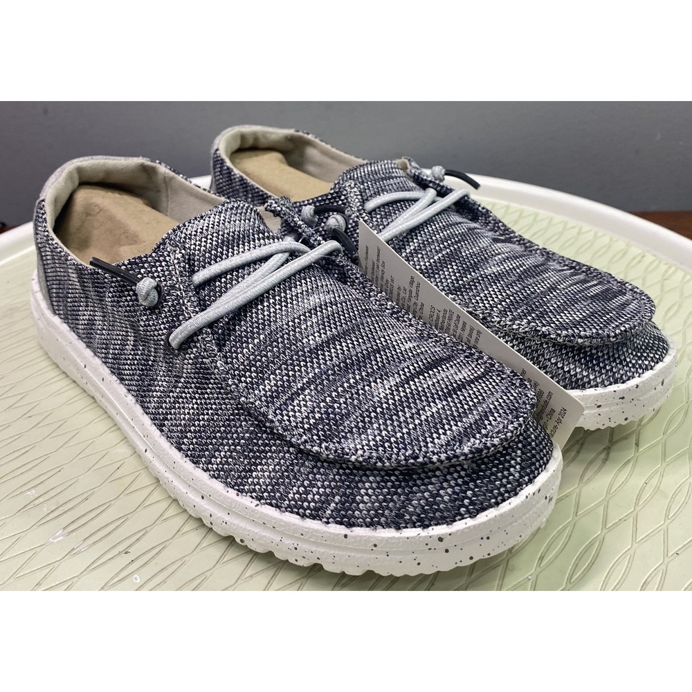 Hey Dude Women's Wendy Sox Dark Grey Slip On Casual Shoes Loafers Sz. 7 NWT